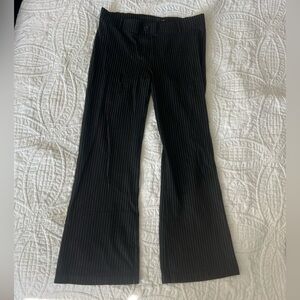 Betabrand Black Pinstripe Flare Pants